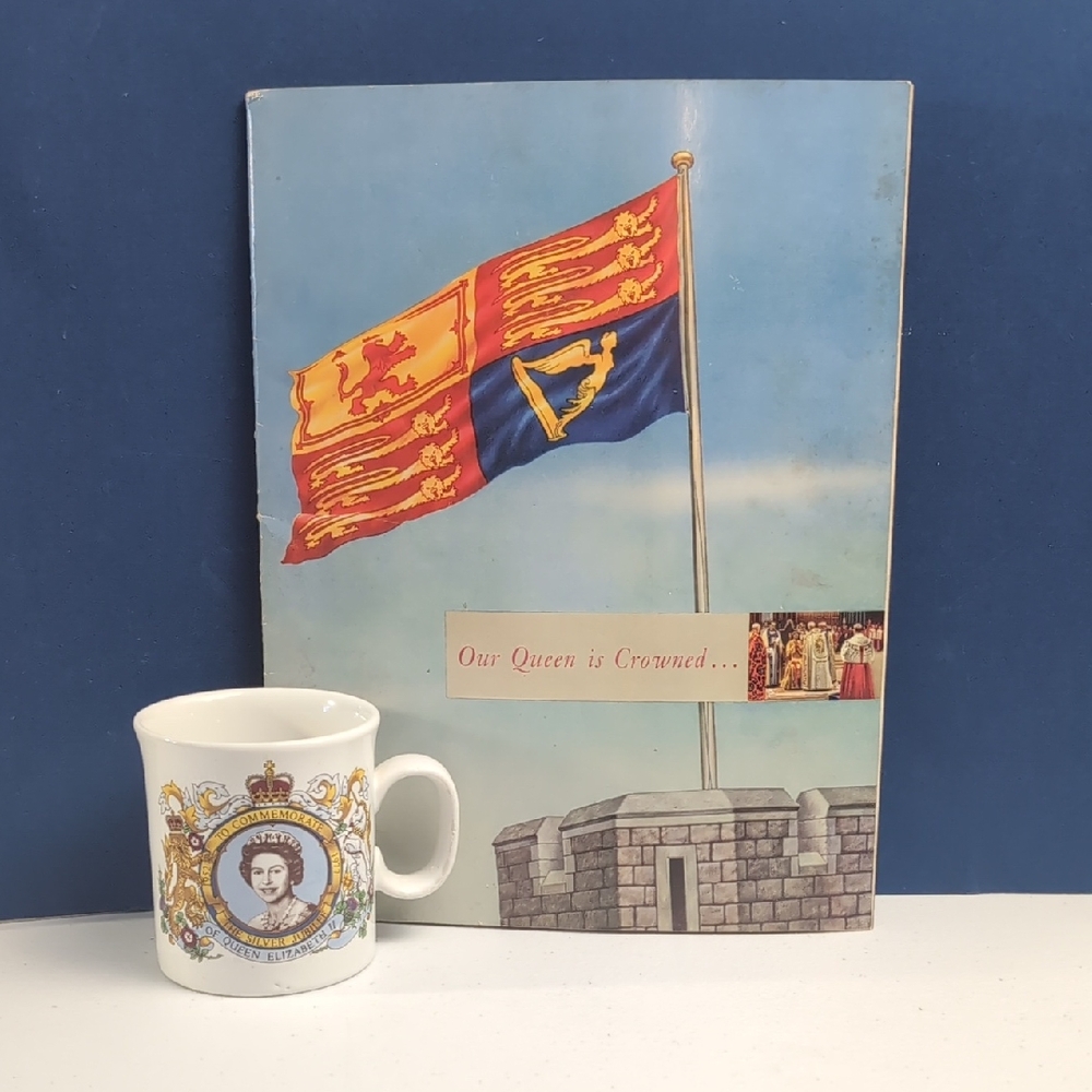 Royal Silver Jubilee Mug and Booklet of the Coronation of Her Majesty